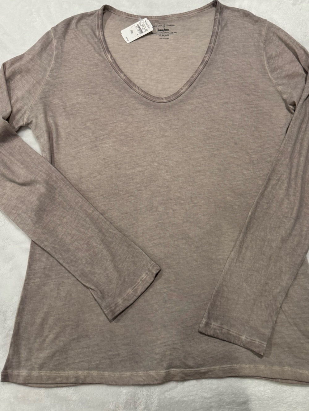 Majestic Paris/Filatures for Neiman Marcus Taupe Long Sleeve Tee